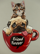 retro plechov� dekorace na ze� Kamar�di nav�dy