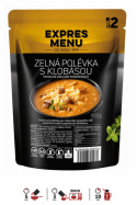 zeln� pol�vka s klob�sou dv� porce