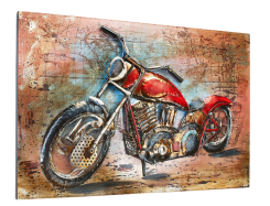 kovov� obraz s 3D motivem Motorka 4 - pohled 1 - www.maxitrend.cz