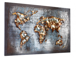kovov� obraz s 3D motivem Mapa sv�ta 6 - pohled 1 - www.maxitrend.cz