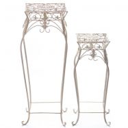 sada kovov�ch stolk� na kv�tiny ve vintage stylu 33