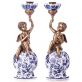 sada porcel�nov�ch sv�cn� s bronzov�mi dopl�ky 22 - pohled 1 - www.maxitrend.cz
